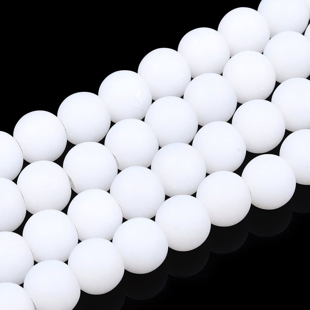 20strands Imitation Glass Beads Strands Frosted Round Creamy White 8~8.5mm Hole: 1.5mm about 51~53pcs/strand 14.96 inch~15.55 inch(38~39.7cm)
