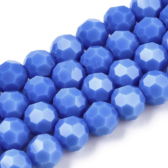 20strands Opaque Glass Beads Stands Faceted(32 Facets) Round Cornflower Blue 6mm Hole: 1mm about 98pcs/strand 20.47''(52cm)