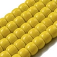 thumbnail image 1 of 20strands Opaque Glass Beads Strands Barrel Yellow 8x6mm Hole: 1.6mm about 61~62pcs/strand 14.84''~15.16''(37.7~38.5cm) Yellow, 1 of 4