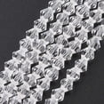 thumbnail image 1 of 20strands Transparent Glass Beads Strands Faceted Bicone Clear 6x6mm Hole: 1mm about 45~47pcs/strand 9.65~9.84 inch(24.5~25cm) Glass, 1 of 4