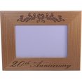 thumbnail image 1 of 20th Anniversary - Natural Alder Wood Engraved Tabletop/Hanging Photo Picture Wedding Memory Frame, 1 of 1