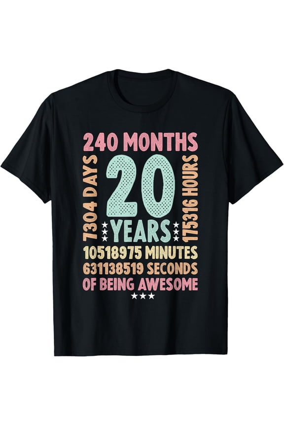 20th Birthday 20 Years Old Vintage Retro - 20 yr old T-Shirt