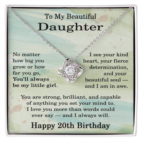 20th Birthday Gifts for Daughter - 20th Birthday Necklace for Daughter - Birthday Gift Ideas for 20 Year Old Daughter Title: 14K White Gold Finish, Box Choice: Standard Box