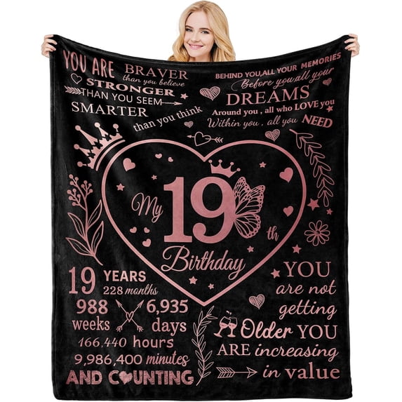 20th Birthday Gifts for Girls Flannel Blanket Birthday Gifts for Her 20th Birthday Decorations Blanket Best Girls Birthday Presents for 20 Year Old Girls Birthday Gifts for Daughter Niece