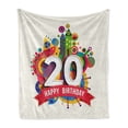 thumbnail image 1 of 20th Birthday Soft Flannel Fleece Throw Blanket, Geometric Shapes Design with Castle Circles on Backdrop 20 Theme Image, Cozy Plush for Indoor and Outdoor Use, 60" x 80", Multicolor, by Ambesonne, 1 of 6