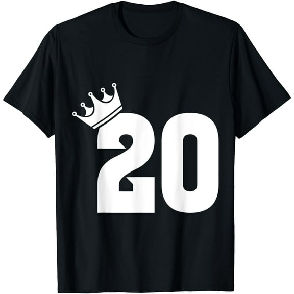 20th Birthday Women Men Vintage Number 20 With Crown T-Shirt