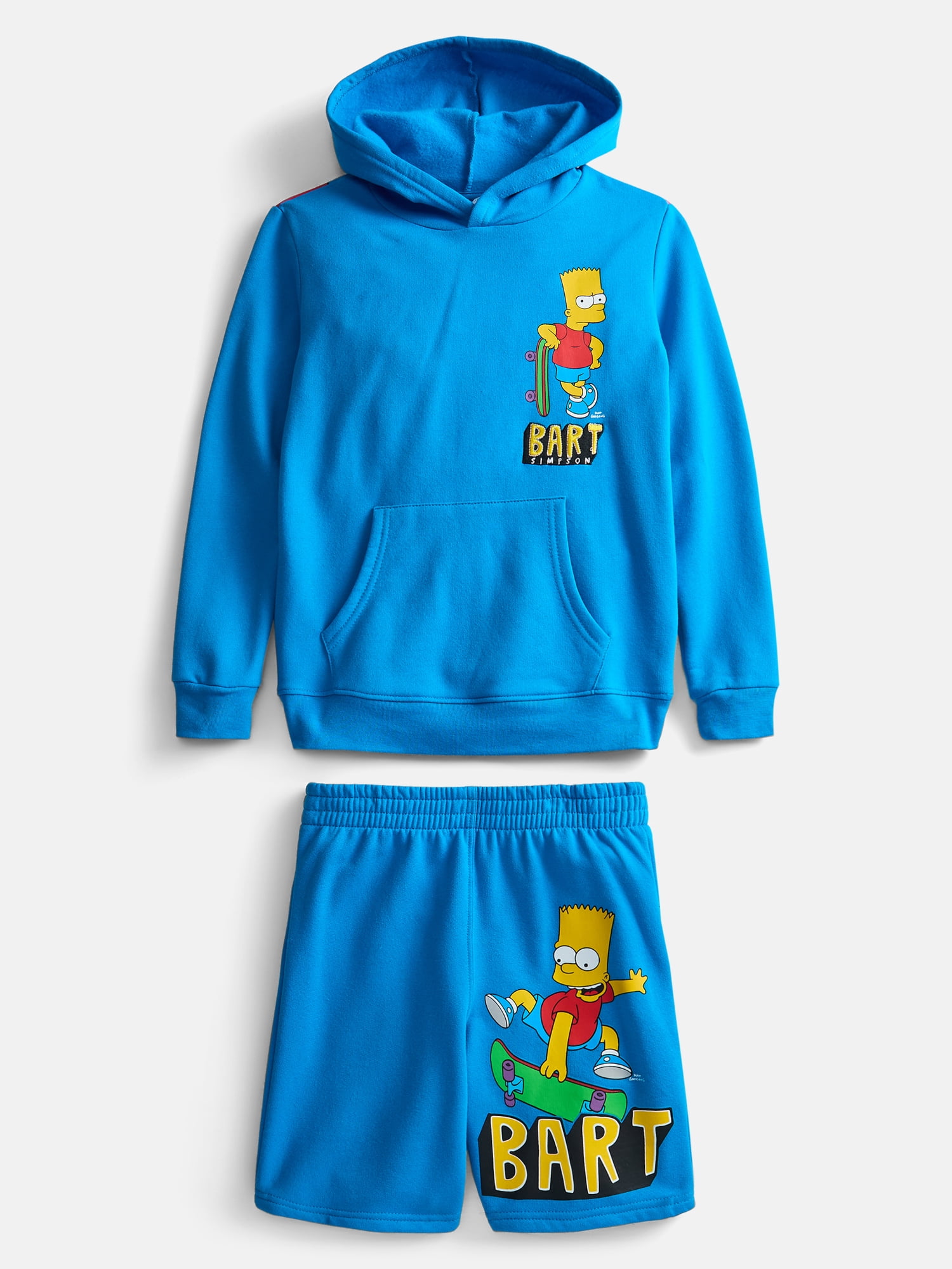20th Century Fox Bart Simpson Boys Hoodie and Short Set, 2 Piece, Sizes XS 4/5- XXL 18