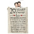 thumbnail image 1 of 20th Wedding Anniversary Blanket Gift for Couple Wife Husband Her Him 20 Year Marriage,Christmas Valentines Day Gifts for Wife Romantic Throw Blankets, 1 of 5