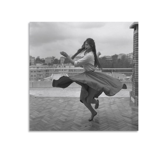 20th-century Italian Actresses Claudia Cardinale Black And White Retro Poster Painting On Canvas Wall Art Poster Scroll Picture Print Living Room Walls Decor Home Posters 20x20inch(50x50cm)