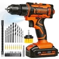 thumbnail image 1 of Orange 20V Power Drill Set,Electric Drill Cordless with Battery and Charger,3/8-Inch Keyless Chuck, Variable Speed,with Drills Bits Set ﻿, 1 of 9