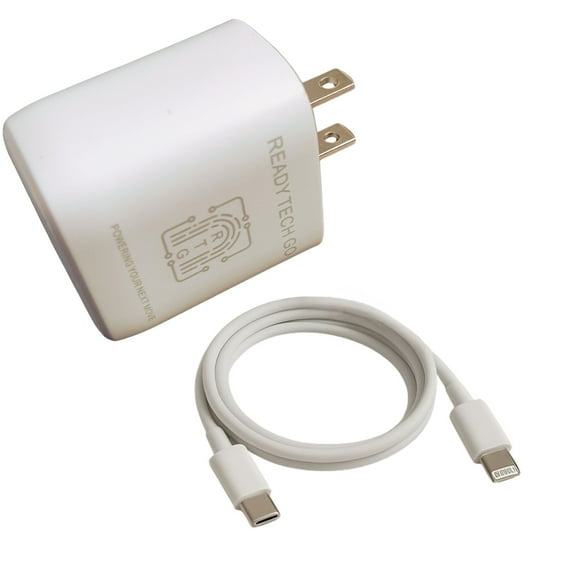 20w + 18w FAST CHARGING WALL CHARGER SET, USB-C/USB-A UNIVERSAL POWER ADAPTER WITH 2 PD USB-C TO LIGHTING CABLES.