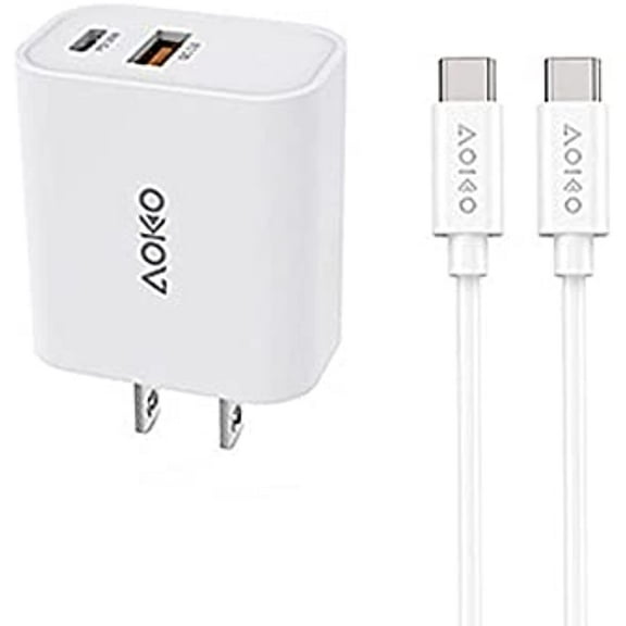 20w usb-C QC 3.0 usb-A Wall Charger (ETL Listed) Power Adapter with Cable