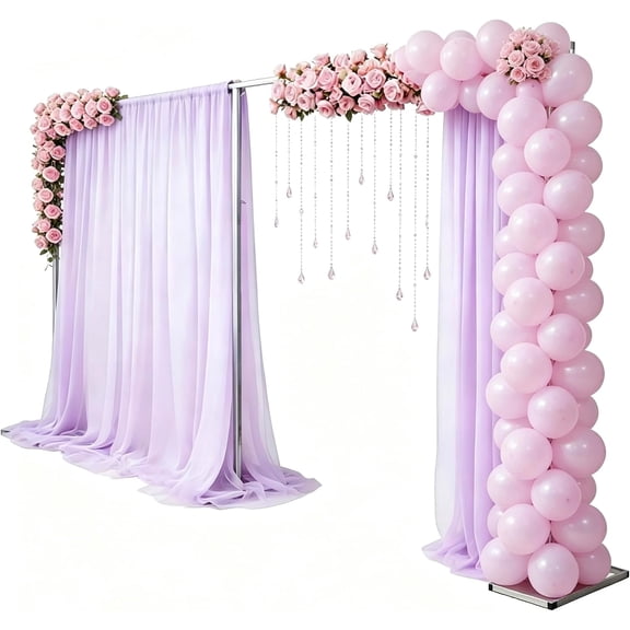 20x 10ft Portable Pipe Drape Kit Backdrop Stand Stage Decor Curtains Stand | Draping Poles and Bases Wedding Party Event Photo Background Curtain Frame Stands Stage Decoration