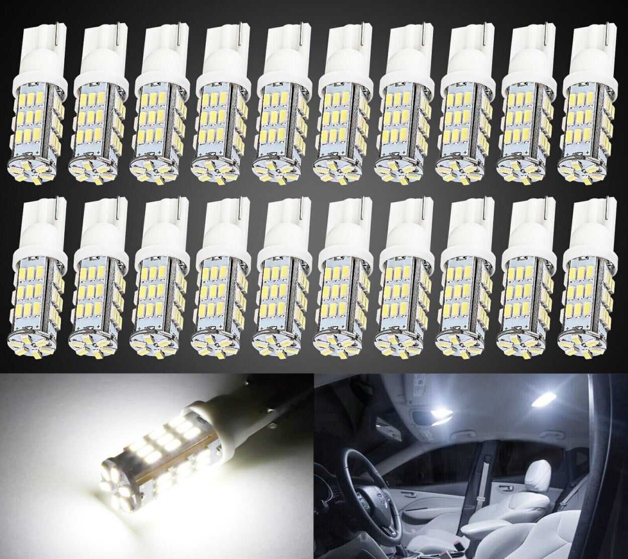 20x 6500K White T10/921/194 42SMD LED Interior RV Camper Trailer Light