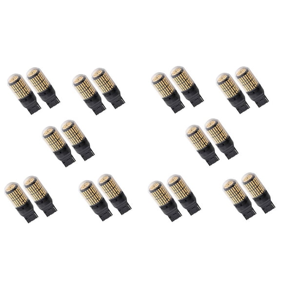 20x 7440 Canbus Super Bright Error Free LED Bulb T20 W21W 144 SMD Amber for Reverse Tail Turn Signal Light,20 x 7440 CANBUS ERROR FREE LED Lights,black