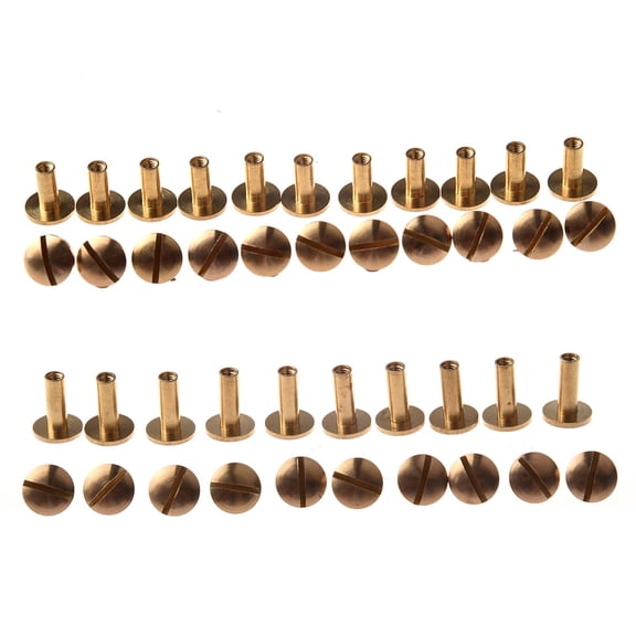 20x Arc Solid Brass Button Stud Screw Nail Screw Back Leather Rivet Belt 10mm & 12mm,20 x 10/12mm Brass Arc Button Stud Screw nail,copper