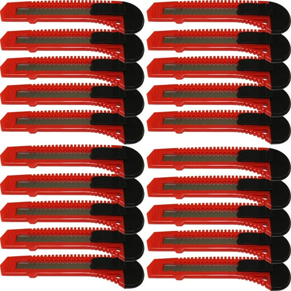 20x Bulk Red Utility Knife Box Cutters Snap Off Blade