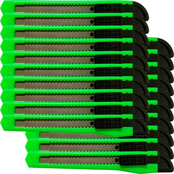 MotoProducts 20x Bulk Small Neon Green Utility Knife Box Cutters Snap Off Blade 9MM Blade