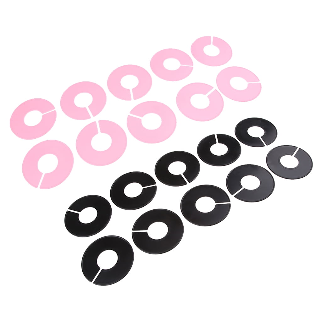 20x Clothing Rack Size Dividers Wardrobe Round Hangers Dividers Black ...