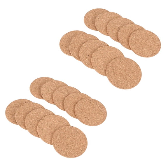 20x Cork Bar Drink Coasters - Absorbent and Reusable 90mm, 5mm Thick