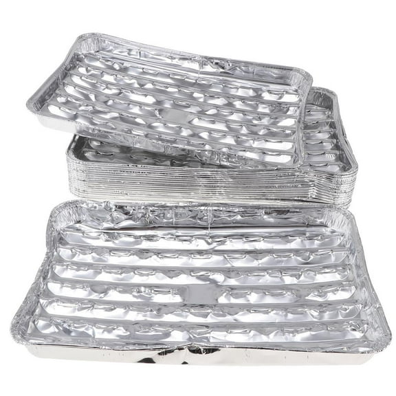20x Disposable Aluminum Rectangular Barbecue Grilling Trays