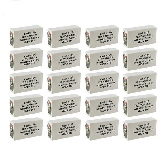 20x Exell 412A Alkaline 22.5V Battery NEDA 215, 15F20, BLR122