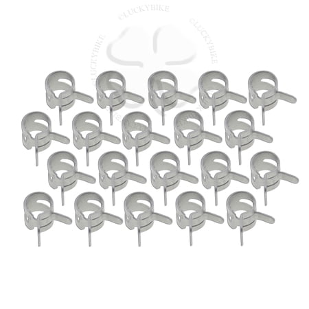 20x Hose Clamp Pack Kit 6mm Fastener Tube Line Pinch Clip Vacuum Spring