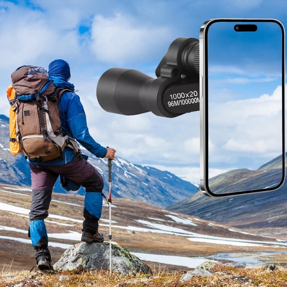 20x Magnification Mini Pocket Monocular Telescope, High Power HD Optics, Through Glass View, Portable Telescope for Hunting, Camping, Fishing, Outdoor Exploration, Wildlife Observation