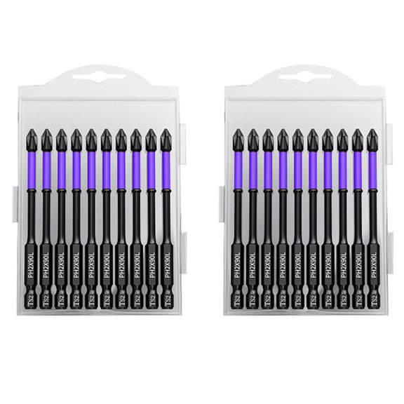 20x PH2 Magnetic Batch Head Crosses Screwdriver Impact Drill Bit Screw 90mm Non-Slip Electric Screwdriver Power Tools,20 x Screwdriver Bit,Black&