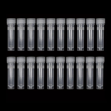 20x Small Plastic 1.5ml Small Vials Screw On Cap Clear Test Tube Mini Lab Bottle