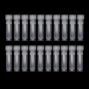 20x Small Plastic 1.5ml Small Vials Screw On Cap Clear Test Tube Mini Lab Bottle