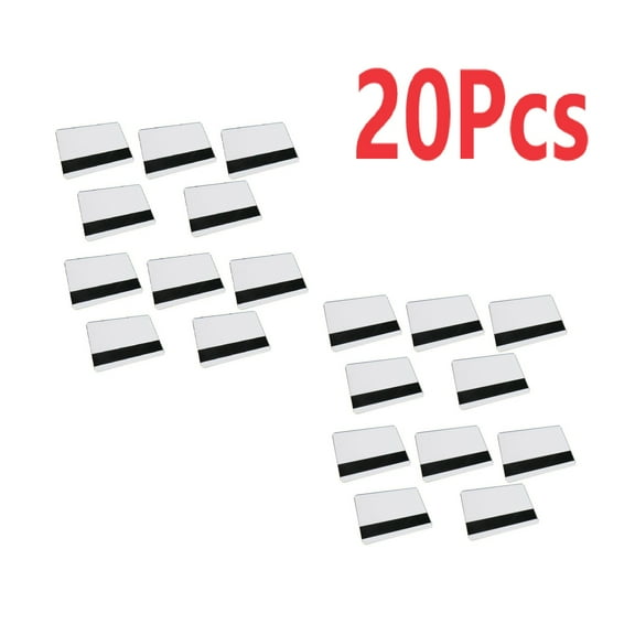 20x Sublimation Printable PVC Magnetic Cards for Access Control & ID Standard Credit Card Size, HICO 3-Track