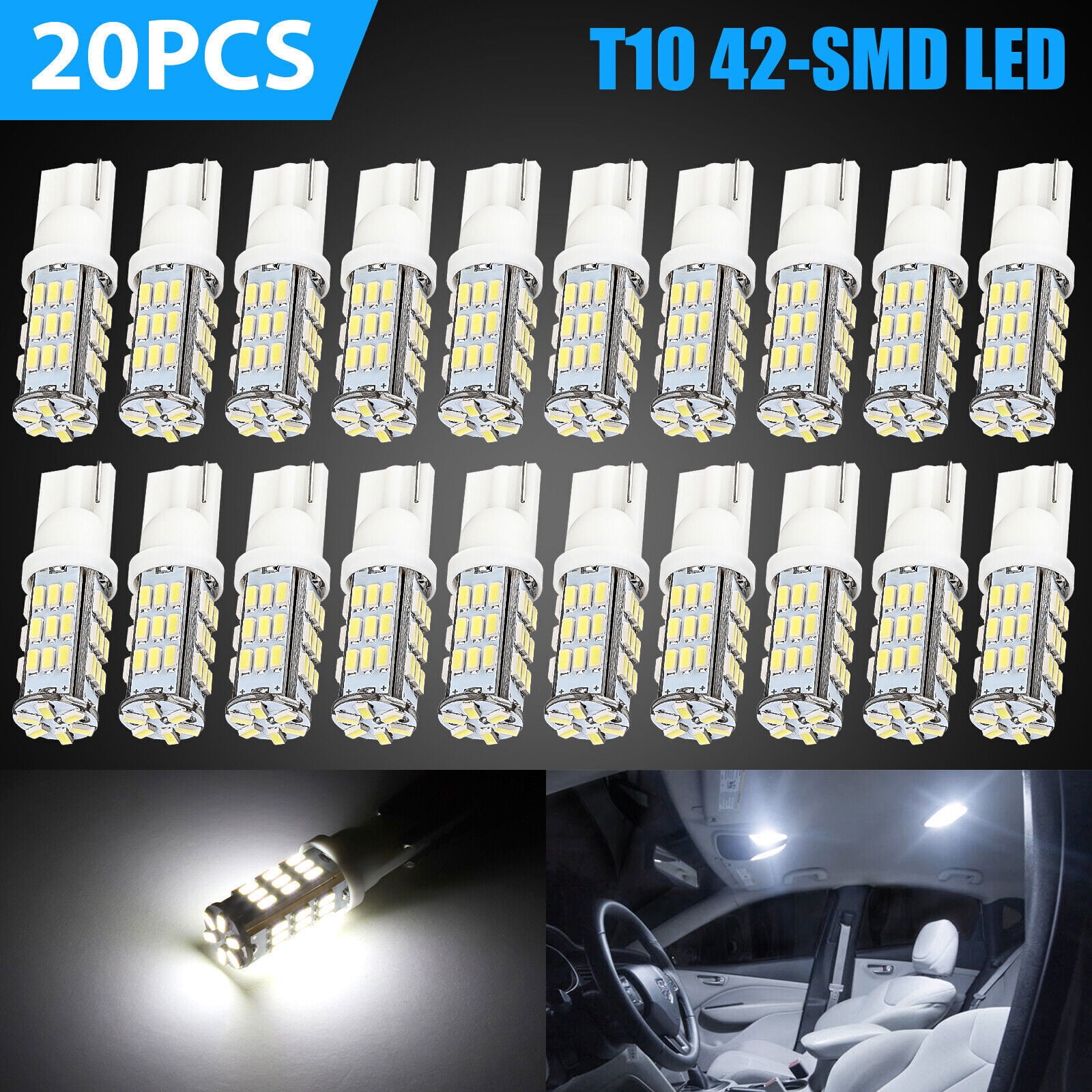 20x T10/921/194 RV Trailer 42SMD 12V Backup Reverse LED Lights Bulbs