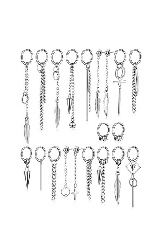 20x Trendy Long Chain Pendent Earrings Simple Huggie Hinged Hoop Earrings Gift