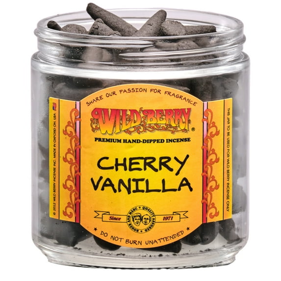 20x Wild Berry Incense Cones - Cherry Vanilla - USA Made 1" Tall