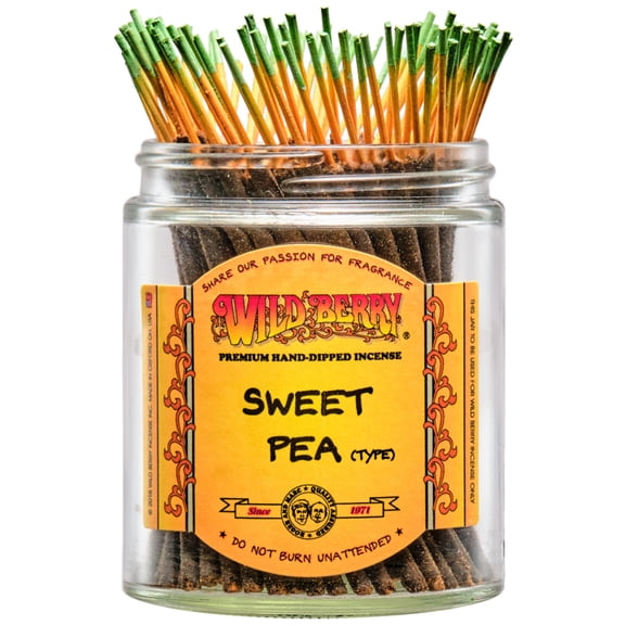 20x Wild Berry Shorties 4" Incense Sticks - Sweet Pea - USA Made Hand Dipped Wildberry