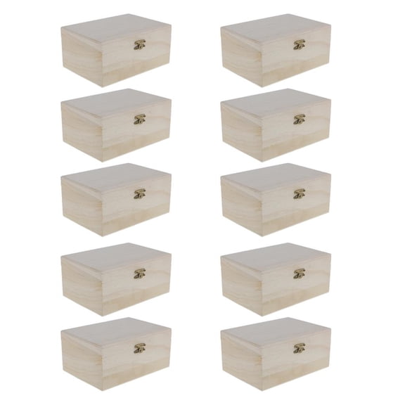 20x Wooden Box for Crafts Unfinished, Wood Box w/ Lid for , Decoupage, Painting, Staining, Varnishing and Decorating, Settings