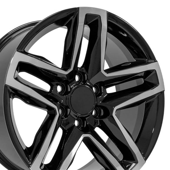 OE Wheels CV34 20 Inch Rims Fit Silverado 1500 Trail Boss Style 6x139.7 20x9 Gloss Black Machined - Hollander 5911 (Set of 4)