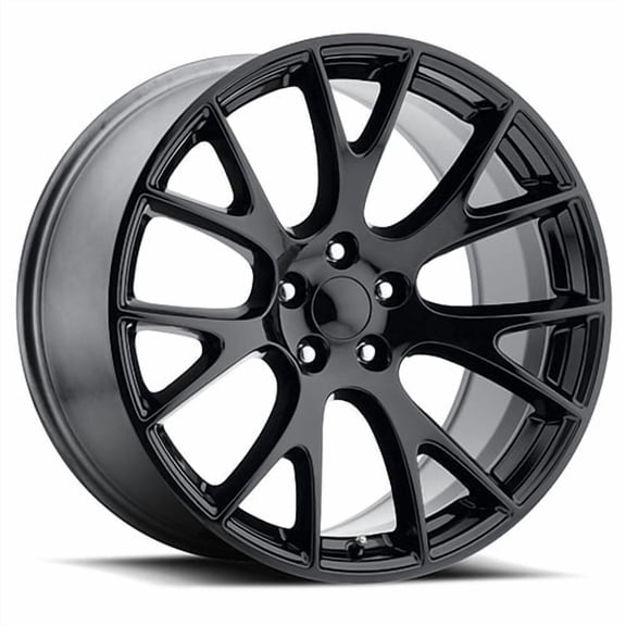 New 20x10.5 Inch Wheel for Dodge Hellcat FR 70 Style 20 inch Gloss Black Alloy Rim 5x115mm Bolt-Pattern 25mm Offset - Factory Reproduction Wheel
