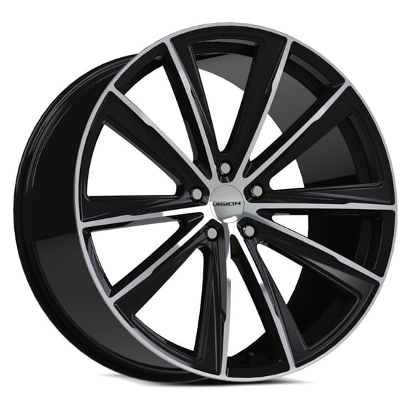 20x10.5 Vision 471 Splinter Gloss Black Machined Face Wheel 5x4.5 (42mm)