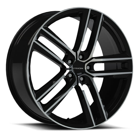 20x10.5 Vision 475 Clutch Gloss Black Machined Face Wheel 5x120 (38mm)