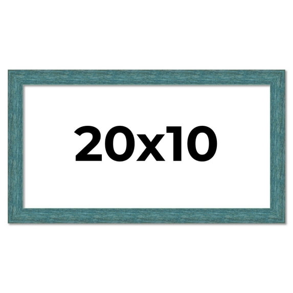 20x10 Frame Blue Rustic Barnwood Solid Wood Picture Frame Width 1.25 Inches | Interior Depth 0.5