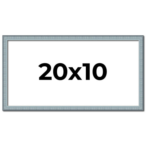 20x10 Frame Blue Scuffed Farm Board Solid Wood Picture Frame Width 0.75 Inches | Interior Depth 0.5