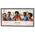 thumbnail image 1 of 20x10 Frame Silver Grey Distressed Solid Wood Picture Frame | 0.75 Inch Moulding Width | Interior, 1 of 8
