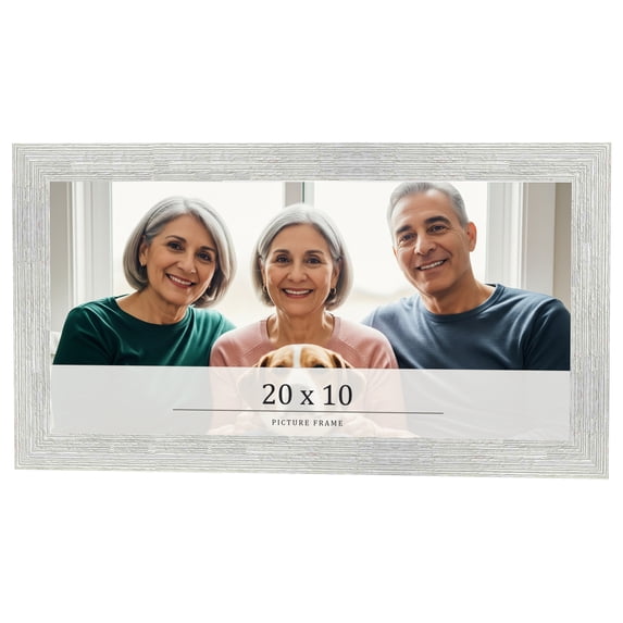 20x10 Frame White Real Wood Picture Frame Width 1.5 inches | Interior Frame Depth 0.5 inches | Barn