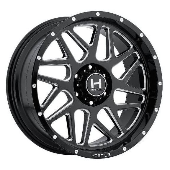 20x10 Hostile H108 Sprocket Blade Cut (Blk Milled) Wheel 6x5.5 (-19mm)