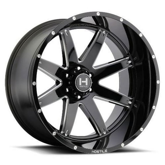 20x10 Hostile H109 Alpha Blade Cut (Blk Milled) Wheel 6x5.5 (-19mm)