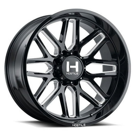 20x10 Hostile H120 Vulcan Blade Cut (Black Milled) Wheel 8x6.5 (-19mm)