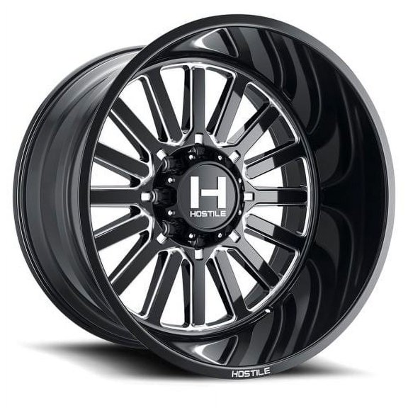 20x10 Hostile H127 Titan Blade Cut (Gloss Black & Milled) Wheel 8x180 (-19mm)