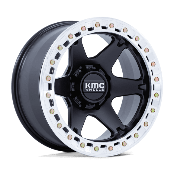 KMC - Vi Beadlock - 20in, Cast Aluminum, Satin Black W/ Machined Ring, 20X10, 6X135, -48mm, 194933359066